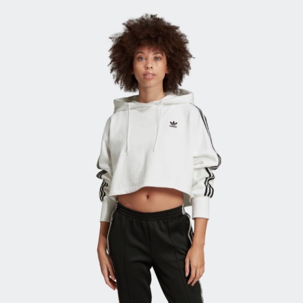 NWT ADIDAS ESSENTIALS 3-STRIPES CROPPED HOODIE - Picture 6 of 15